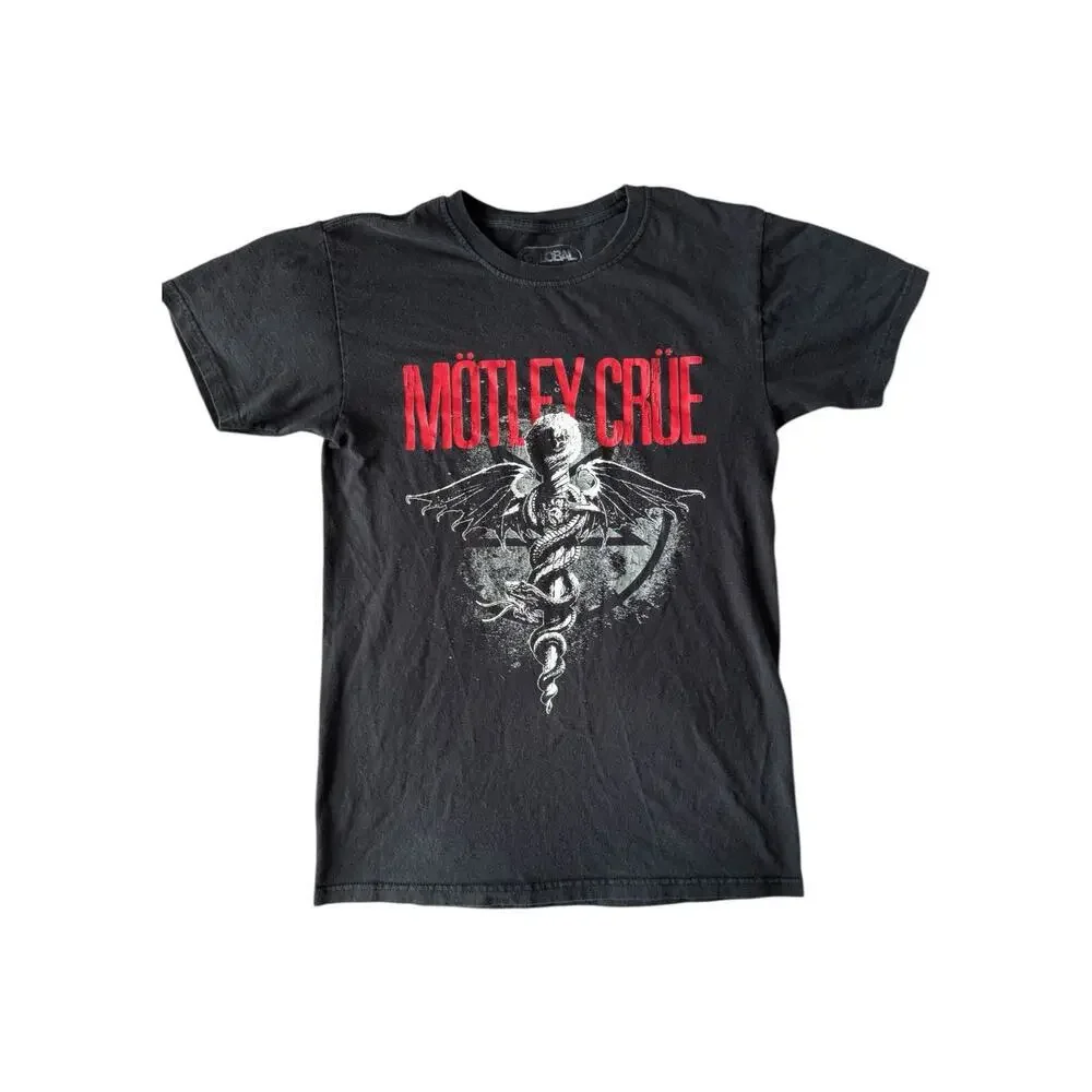 Mötley Crüe TShirt Men’s Small Black 2020 Band Tee Global Merch Caduceus Graphic - Picture 2 of 4